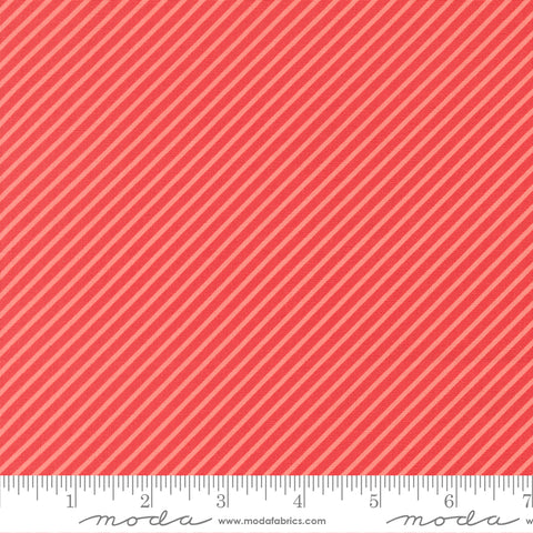 Delightfully Yours Geranium Stripe Yardage by Sherri & Chelsi for Moda Fabrics
