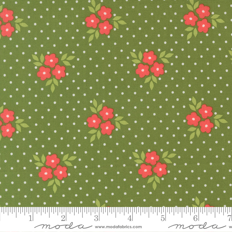Poinsettia & Pear Evergreen Bouquet Yardage by Sherri & Chelsi for Moda Fabrics