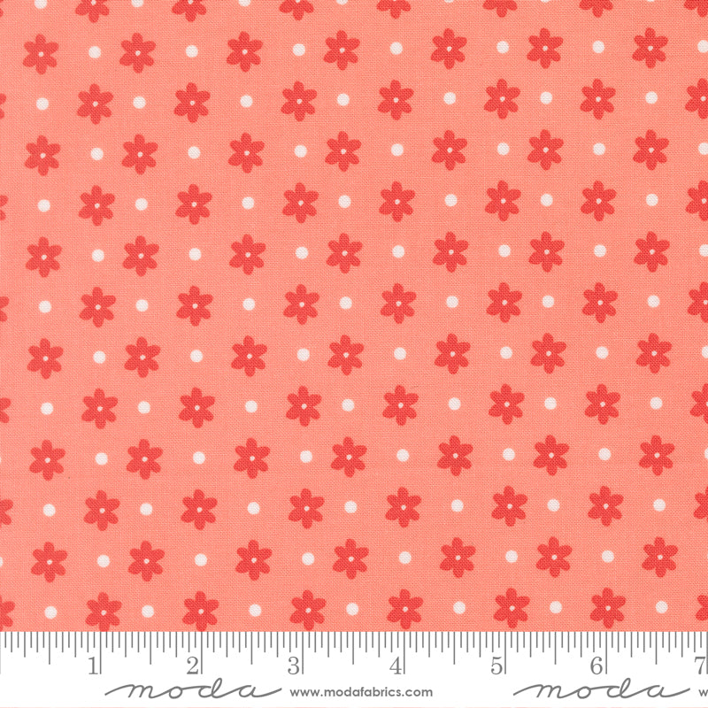 Poinsettia & Pear Carnation Daisy Dot Yardage by Sherri & Chelsi for Moda Fabrics