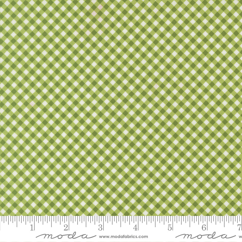 Poinsettia & Pear Fresh Grass Gingham Yardage by Sherri & Chelsi for Moda Fabrics