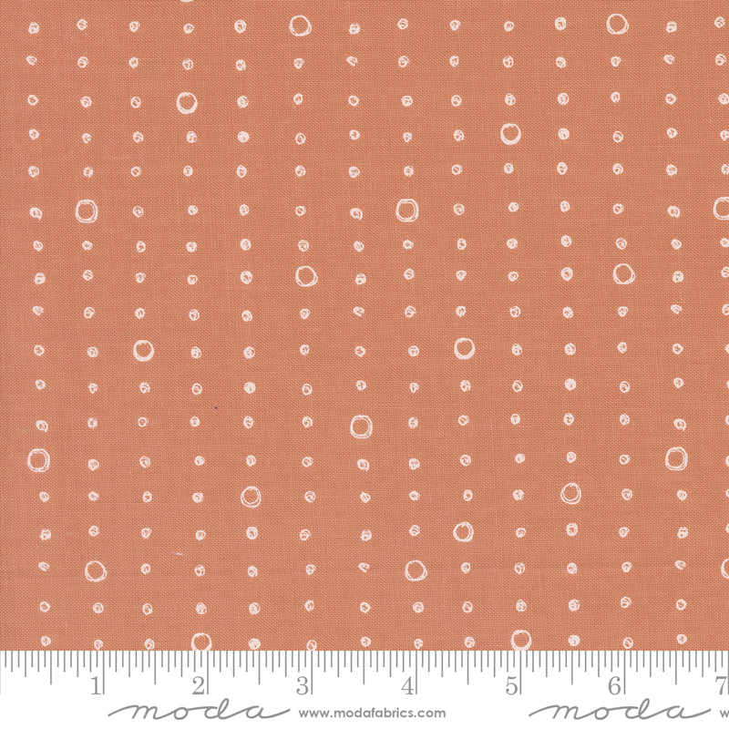 Chirp Clay Dots And Circles yardage by Elena Amo for Moda Fabrics