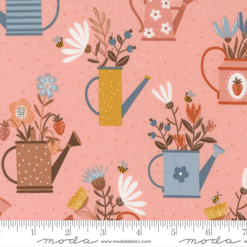 Blossoms & Blooms Petal Watering Cans Yardage by Elena Amo for Moda Fabrics
