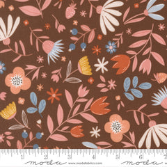 Blossoms & Blooms Chocolate Flowers Yardage by Elena Amo for Moda Fabrics
