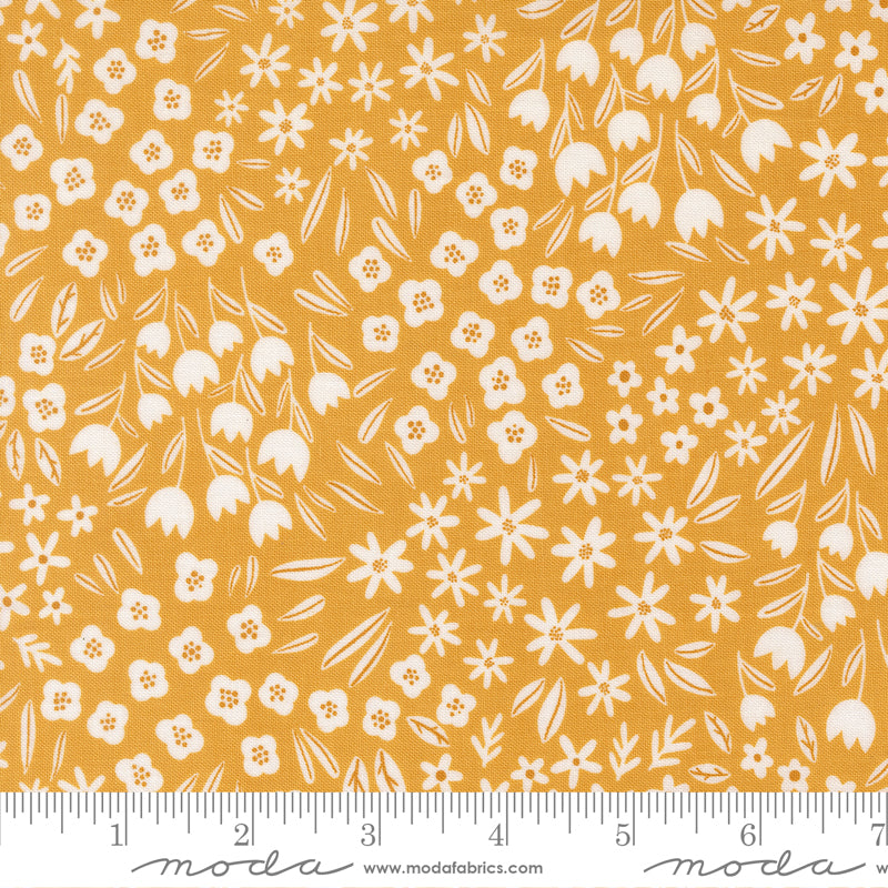 Blossoms & Blooms Sunshine Small Flowers Yardage by Elena Amo for Moda Fabrics