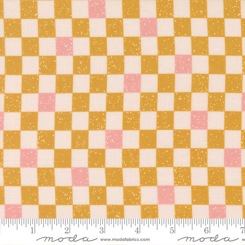 Blossoms & Blooms Blush Checkerboard Yardage by Elena Amo for Moda Fabrics