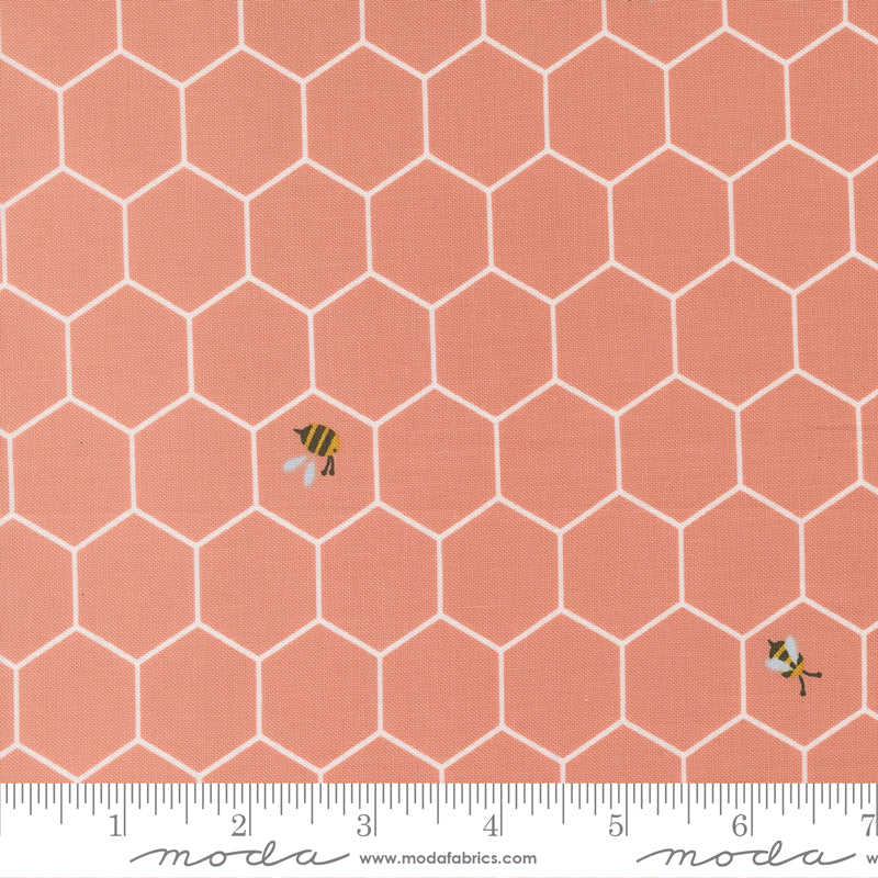 Blossoms & Blooms Rosewood Bees Yardage by Elena Amo for Moda Fabrics