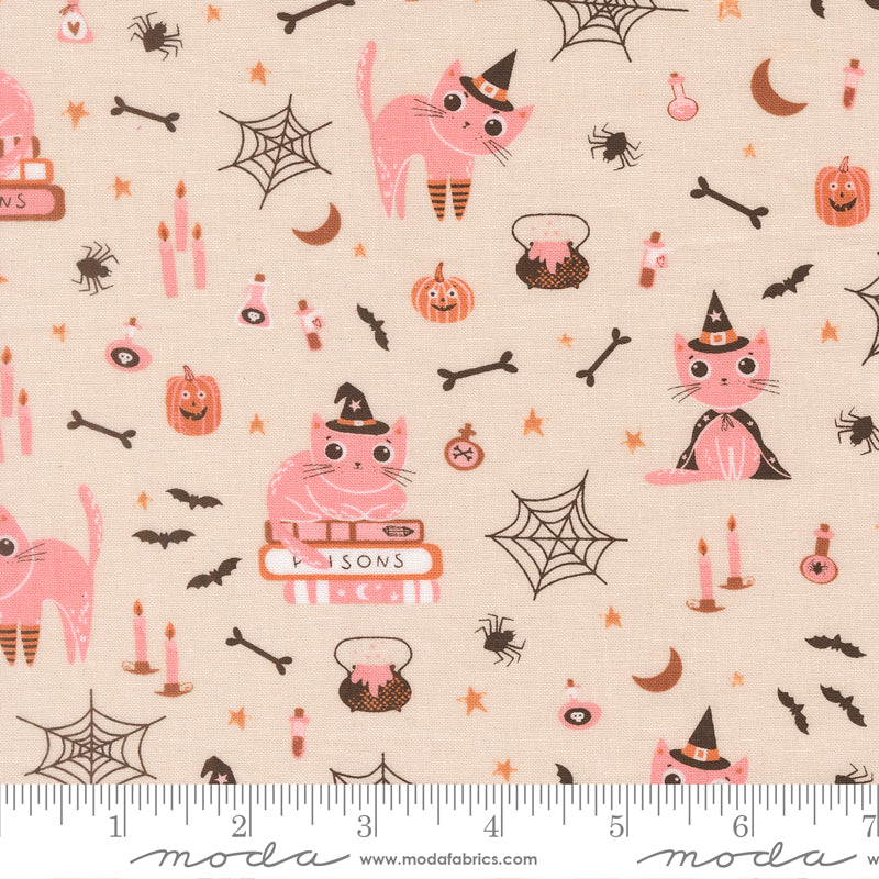 Purrs & Boos Moonbeam Cats Yardage by Elena Amo for Moda Fabrics