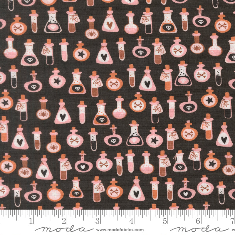 Purrs & Boos Black Cat Poisons Yardage by Elena Amo for Moda Fabrics