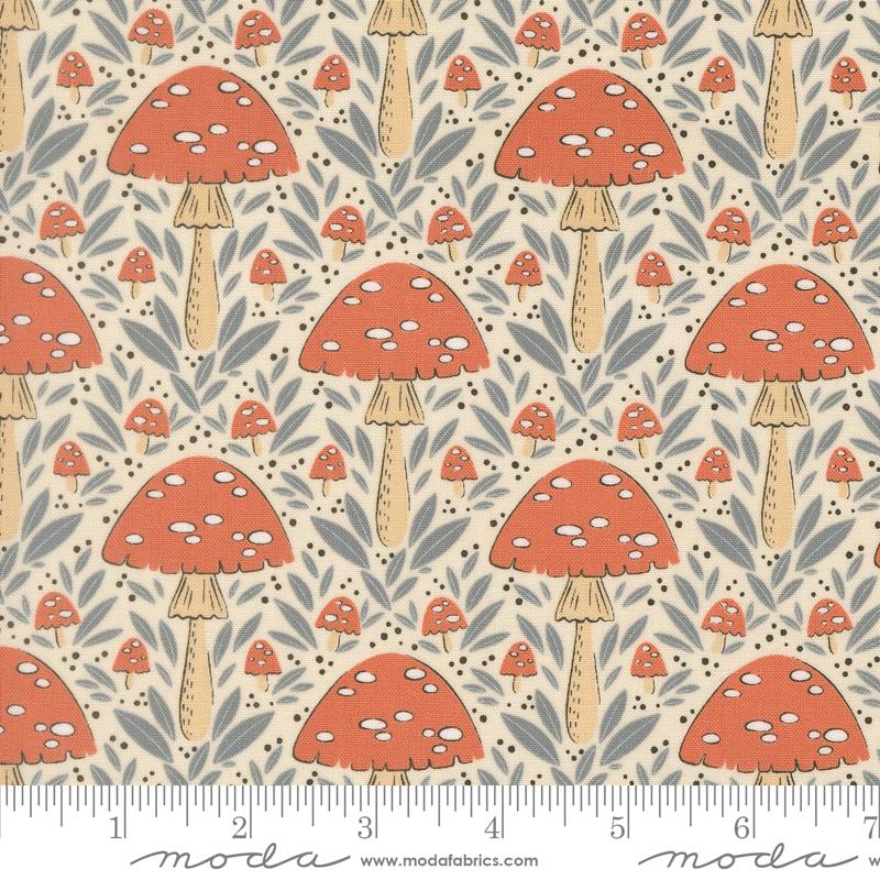 Nature's Sketchbook Pearl Mushroom Yardage by Elena Amo for Moda Fabrics