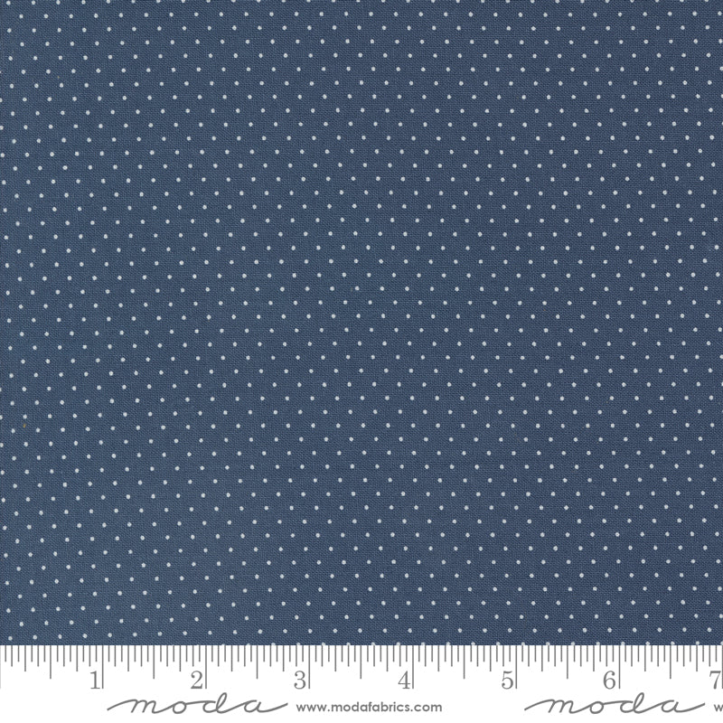 Enchantment Indigo Swiss Dot Yardage by Sweetfire Road for Moda Fabrics