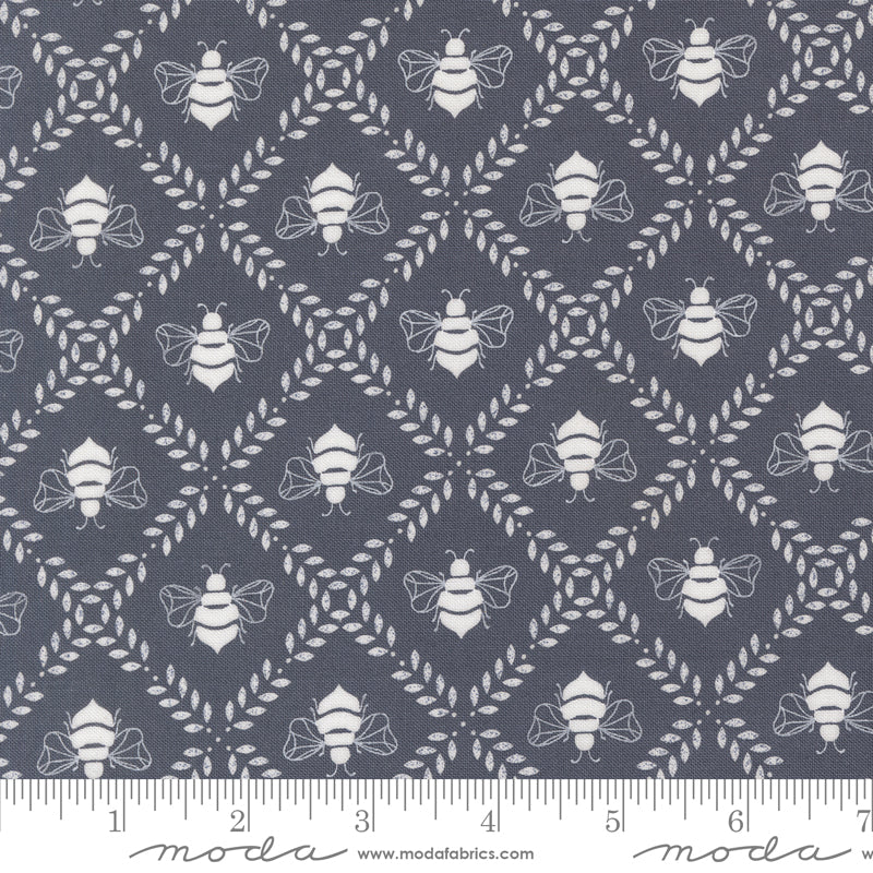 Sun-drenched Indigo Gathering Honey Yardage by Sweetfire Road for Moda Fabrics