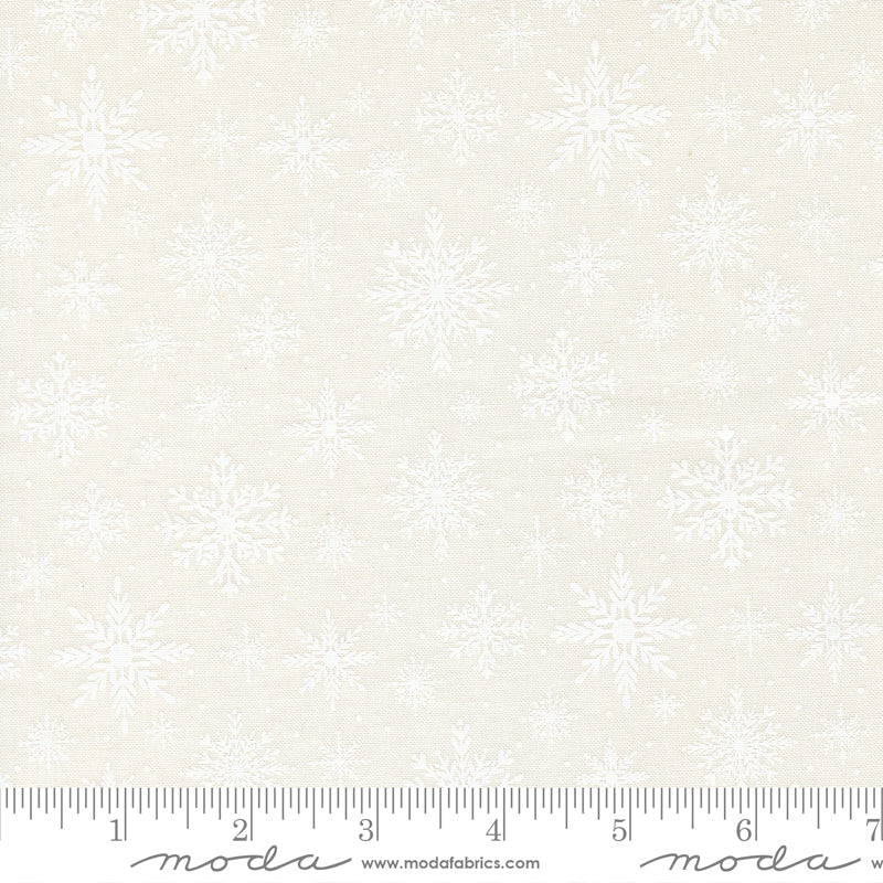Merrily On High Snow White Softly Snowing Yardage by Sweetfire Road for Moda Fabrics