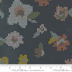 Dawn On The Prairie Charcoal Night Cross Stitch Yardage by Fancy That Design House for Moda Fabrics