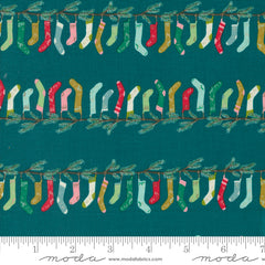 Cozy Wonderland Teal Stocking Stripe Yardage by Fancy That Design House for Moda Fabrics