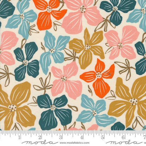 Things Above Eggshell Block Floral Yardage by Fancy That Design House for Moda Fabrics