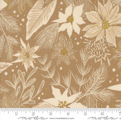 Old World Yuletide Mushroom Poinsettia Metallic Yardage by Fancy That Design House for Moda Fabrics