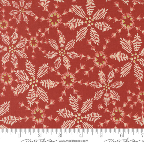 Old World Yuletide Poinsettia Snowy Lace Metallic Yardage by Fancy That Design House for Moda Fabrics