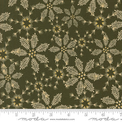 Old World Yuletide Pine Snowy Lace Metallic Yardage by Fancy That Design House for Moda Fabrics