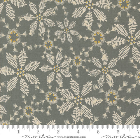 Old World Yuletide Fog Snowy Lace Metallic Yardage by Fancy That Design House for Moda Fabrics