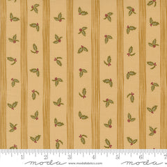 Old World Yuletide Almond Holly Stripe Yardage by Fancy That Design House for Moda Fabrics