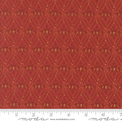 Old World Yuletide Poinsettia Twinkle Tradition Metallic Yardage by Fancy That Design House for Moda Fabrics