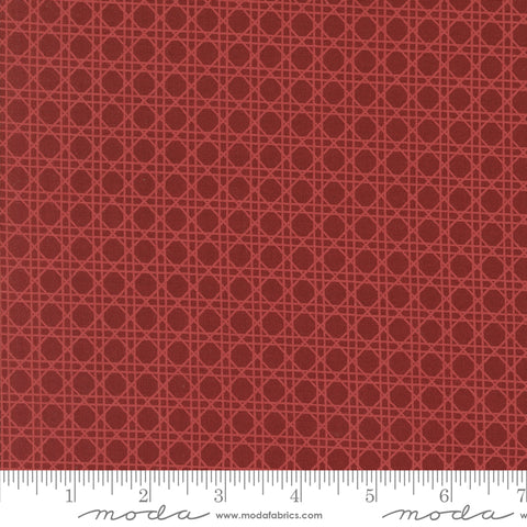 Old World Yuletide Crimson Christmas Caning Yardage by Fancy That Design House for Moda Fabrics