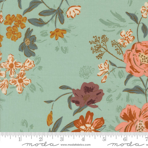 Foraged, Found & Hand Me Down Mist Harvest Bloom Yardage by Fancy That Design House for Moda Fabrics