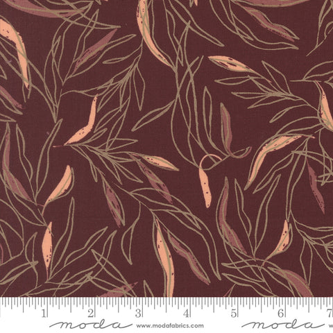 Foraged, Found & Hand Me Down Merlot Loose Leaf Yardage by Fancy That Design House for Moda Fabrics