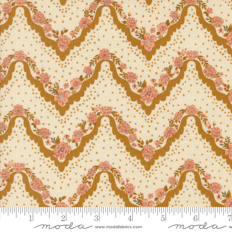 Foraged, Found & Hand Me Down Eggshell Hankie Stripes Yardage by Fancy That Design House for Moda Fabrics