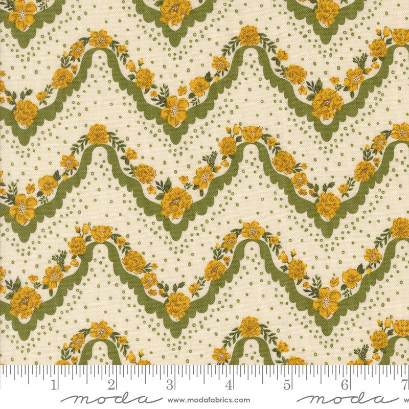 Foraged, Found & Hand Me Down Fern Hankie Stripes Yardage by Fancy That Design House for Moda Fabrics