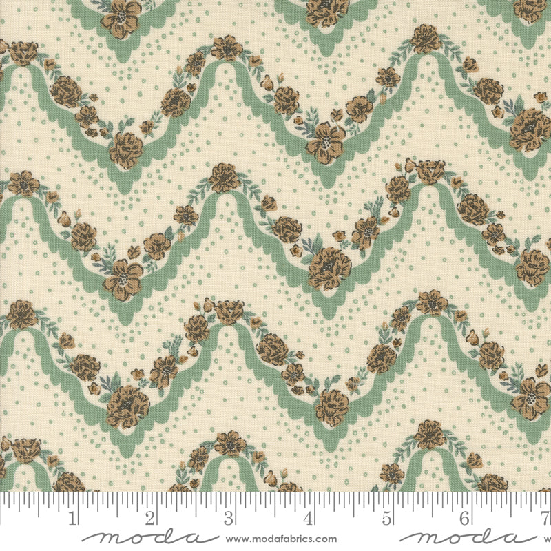 Foraged, Found & Hand Me Down Mist Hankie Stripes Yardage by Fancy That Design House for Moda Fabrics