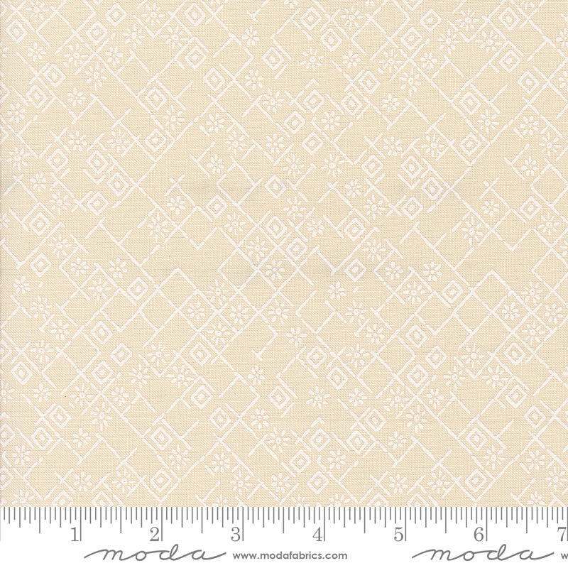 Foraged, Found & Hand Me Down Eggshell White Fractured Weave Yardage by Fancy That Design House for Moda Fabrics