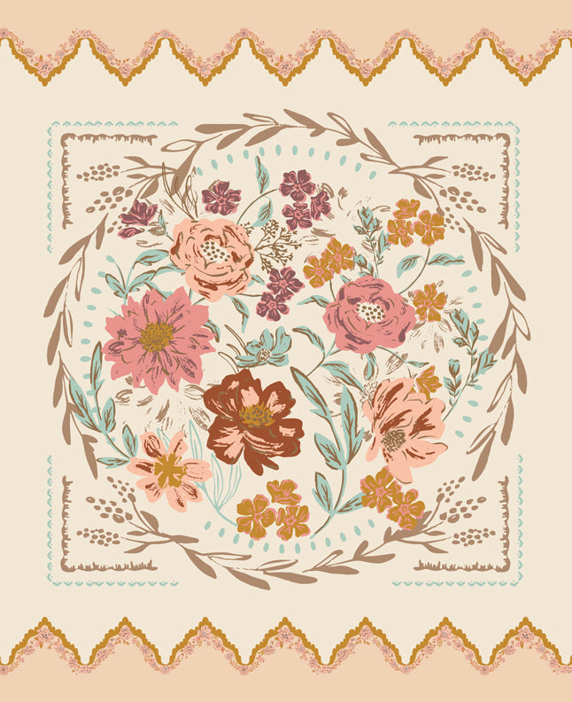 Foraged, Found & Hand Me Down Eggshell Panel by Fancy That Design House for Moda Fabrics