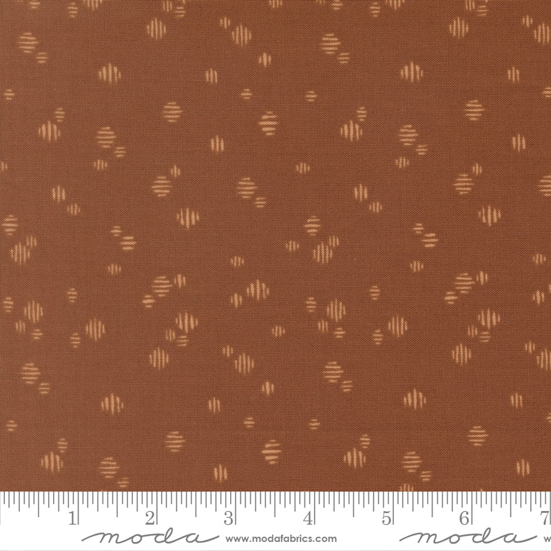 Wellspring Dark Clay Dashed Yardage by Fancy That Design House for Moda Fabrics