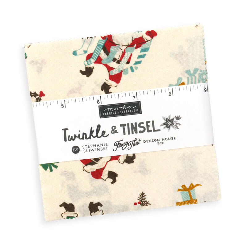 Twinkle & Tinsel Charm Pack by Fancy That Design House for Moda Fabrics