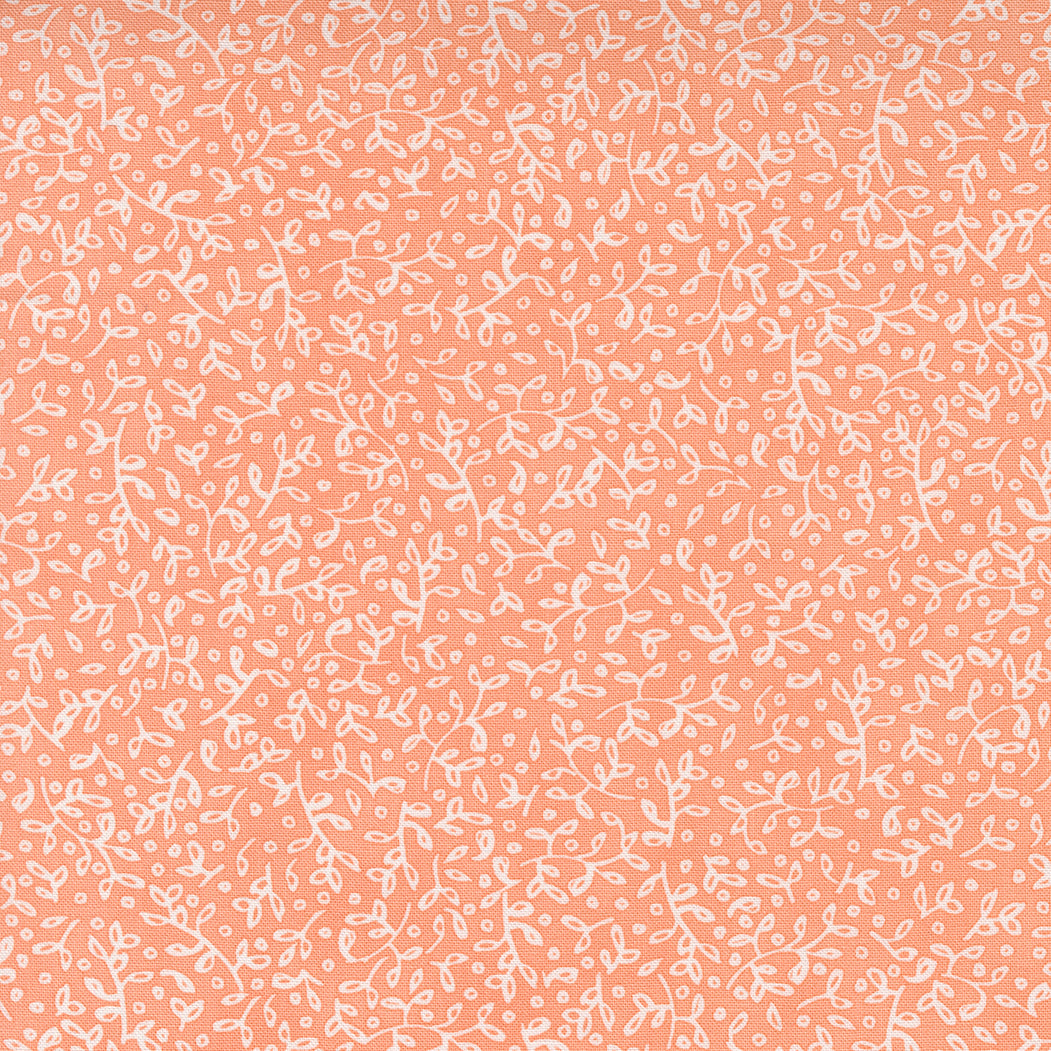 Dandi Duo Peach Painted Leaves Yardage by Robin Pickens for Moda Fabrics