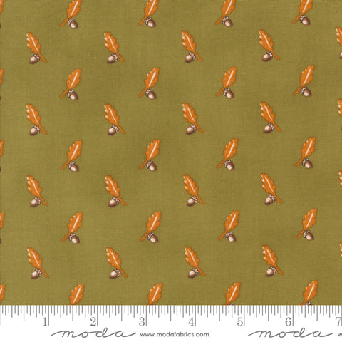 Pumpkin Spice Gatherings Basil Acorn and Oak Yardage by Primitive Gatherings for Moda Fabrics