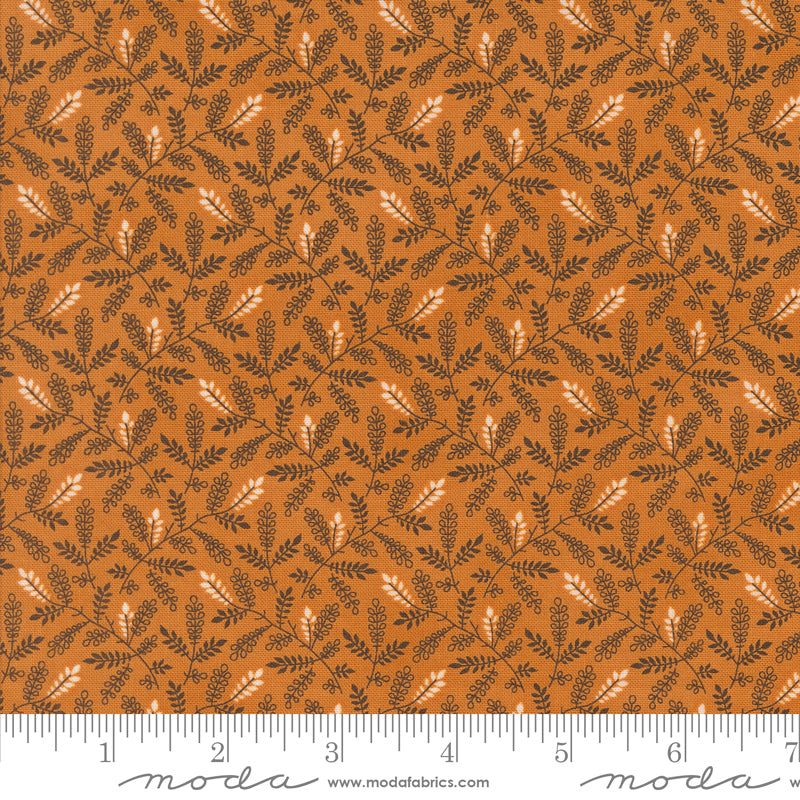 Pumpkin Spice Gatherings Pumpkin Leaf Toss Yardage by Primitive Gatherings for Moda Fabrics