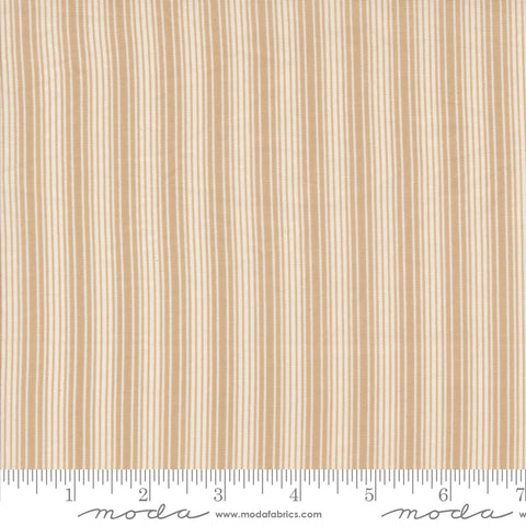 Pumpkin Spice Gatherings Khaki Linen Stripe Yardage by Primitive Gatherings for Moda Fabrics