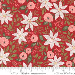 Berry & Pine Cranberry Poinsettia Party Yardage by Lella Boutique for Moda Fabrics