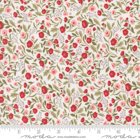 Berry & Pine Snow Christmas Posies Yardage by Lella Boutique for Moda Fabrics