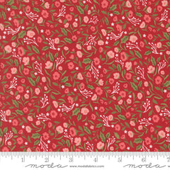 Berry & Pine Cranberry Christmas Posies Yardage by Lella Boutique for Moda Fabrics