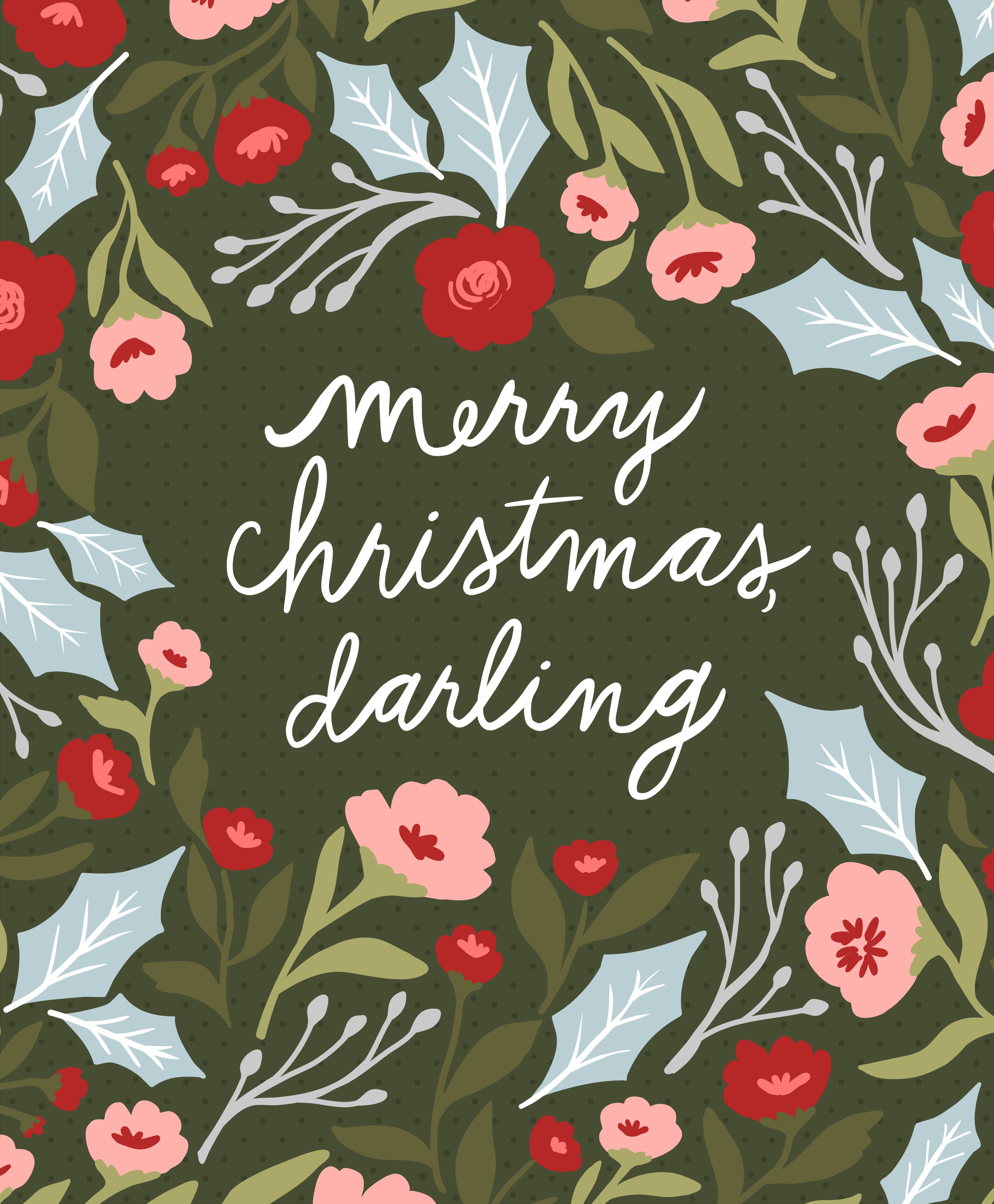 Berry & Pine Merry Christmas Darling Panel by Lella Boutique for Moda Fabrics