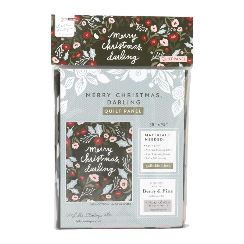Berry & Pine Merry Christmas Darling Panel by Lella Boutique for Moda Fabrics
