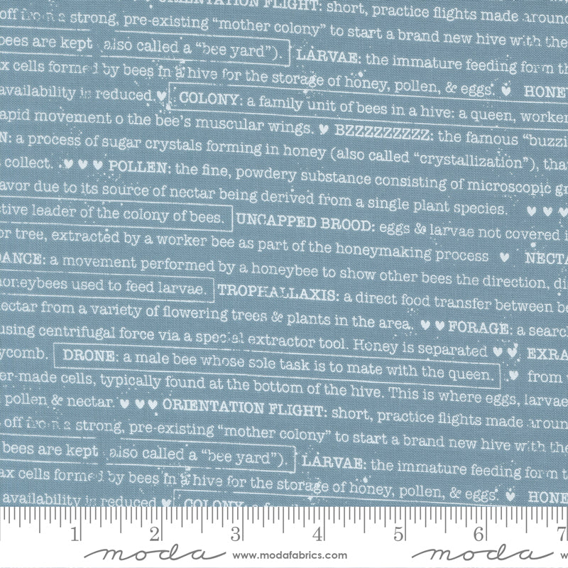 Wild Honey Sky Buzz Words Yardage by Lella Boutique for Moda Fabrics