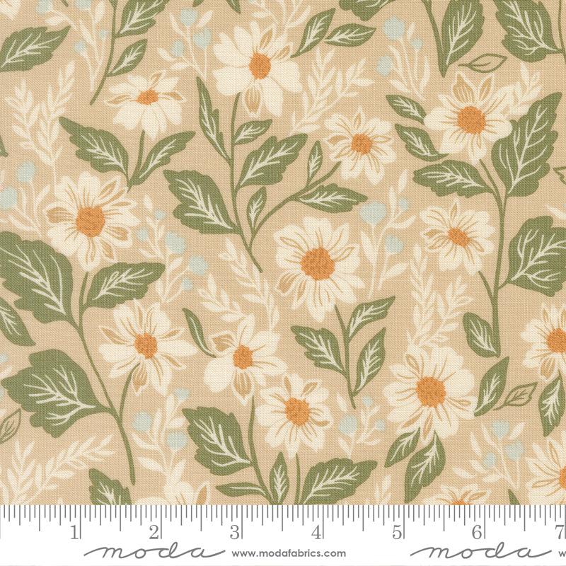 True Love Oatmeal Romance Blooms Yardage by Lella Boutique for Moda Fabrics