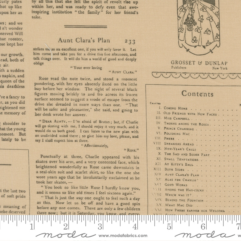 True Love Oatmeal Alcott Text Yardage by Lella Boutique for Moda Fabrics