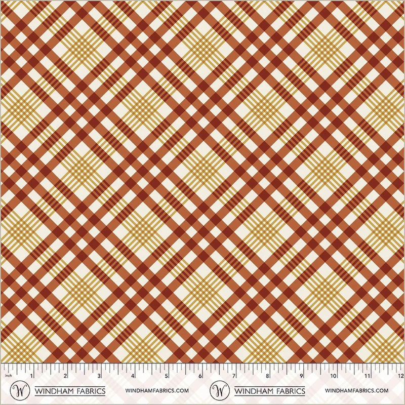 Honeycrisp Ivory Ruby Cozy Plaid Yardage by Allison Harris for Windham Fabrics