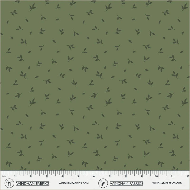 Honeycrisp Granny Green Tumbling Leaves Yardage by Allison Harris for Windham Fabrics