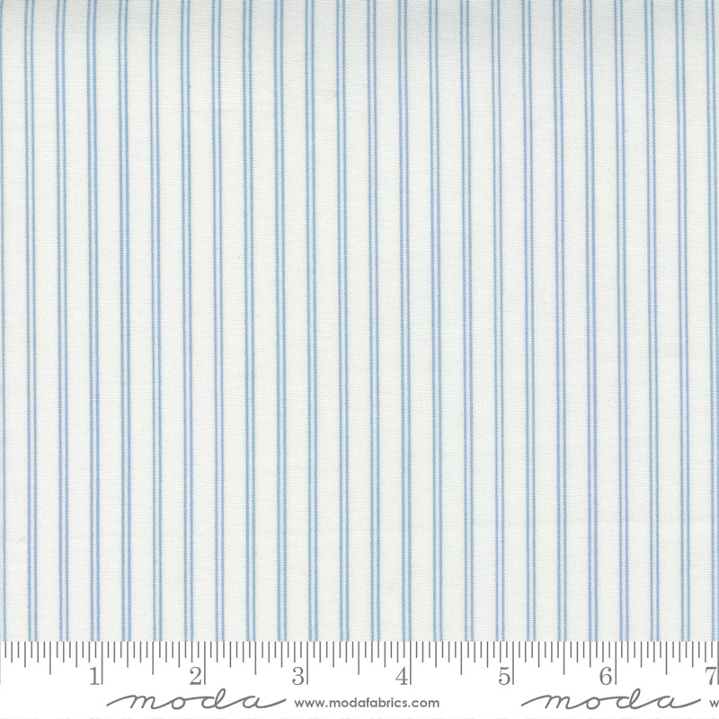 Nantucket Summer Cream Blue Stripe Yardage by Camille Roskelley for Moda Fabrics